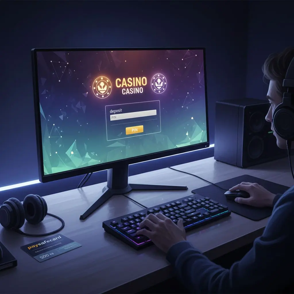 Rozhraní online casina s možností vkladu přes paysafecard za 500 Kč.